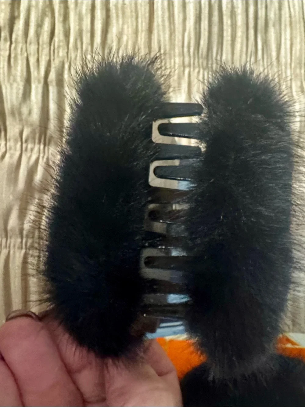 Piper Black Pom Pom Kitty Bag Charm Keychain and Matching Hair Clip